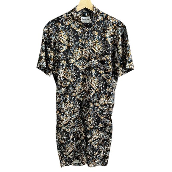 Romper Jack Floral Paisley Shorts Jumpsuit Black Size L Maximalist‎ Camp Preppy - Picture 3 of 12